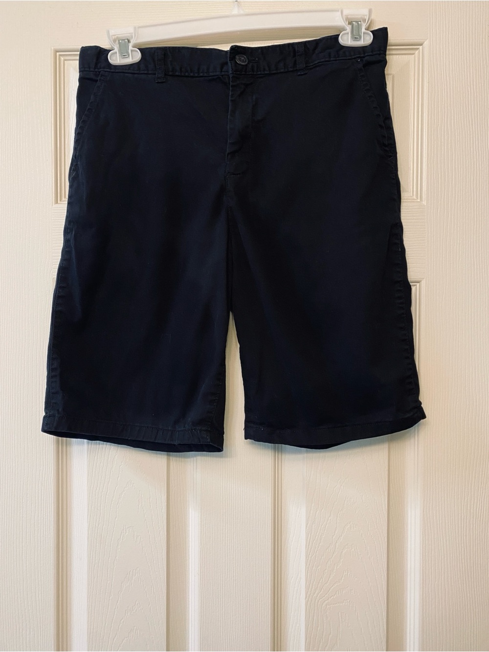 Boys’ black flat front dress shorts